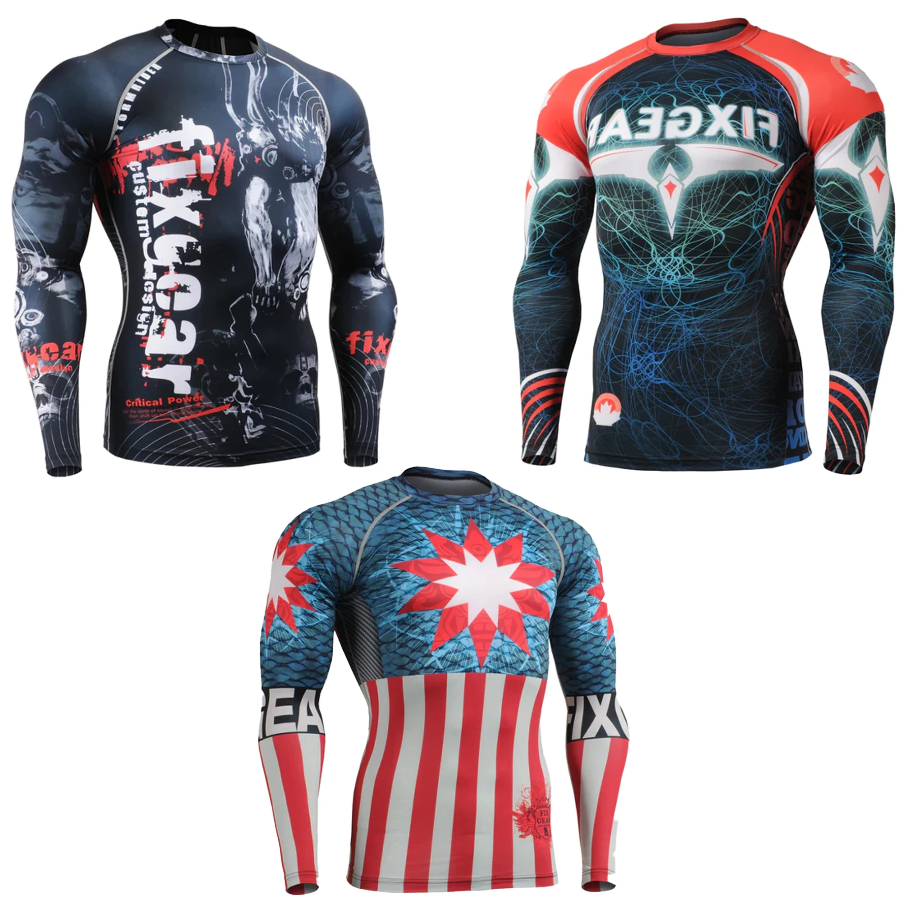 Быстросохнущая Мужская спортивная рубашка с длинным рукавом и принтом