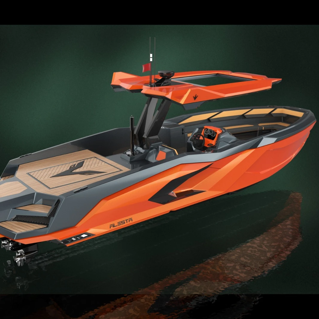 Alesta Marine Luxury Raptor Parasailing Boat ANTHRACITE GRAY FiberGlass Entertainment CE Best Quality White Ocean Sea Lake River