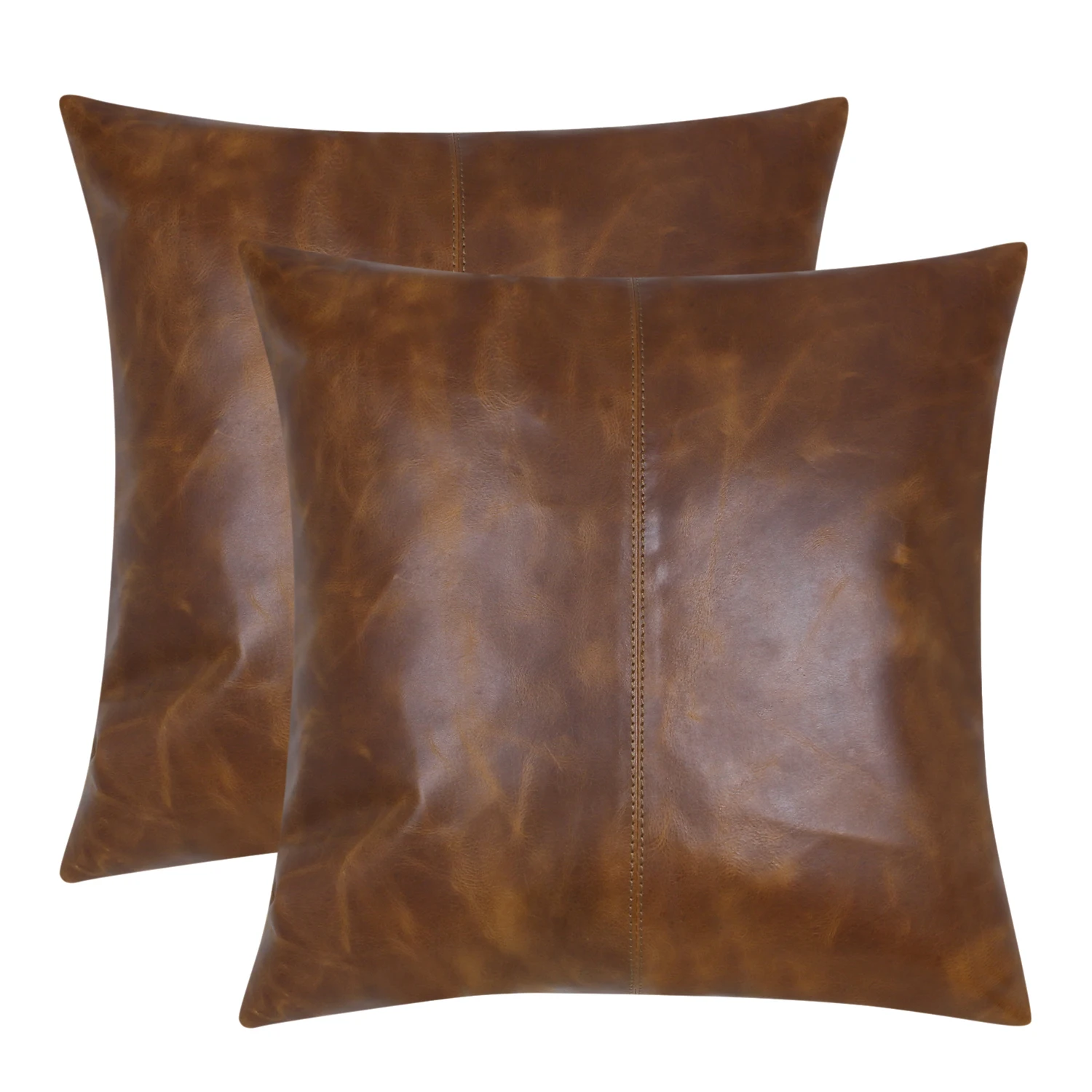 Genuine Leather and Silk Pillow Covers Premium Quality Cushion Cases Luxury Durable for Sofa Bed Living Room