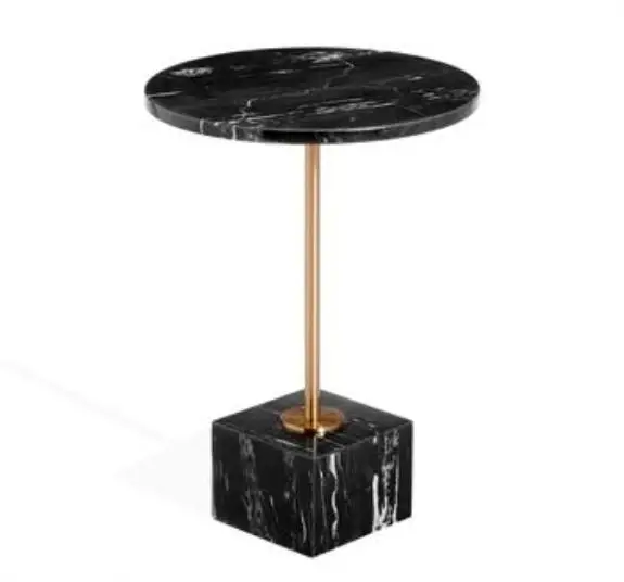 round Marble Finish Set Coffee Table 2 Piece, End Table Modern Luxury Sofa Center Table