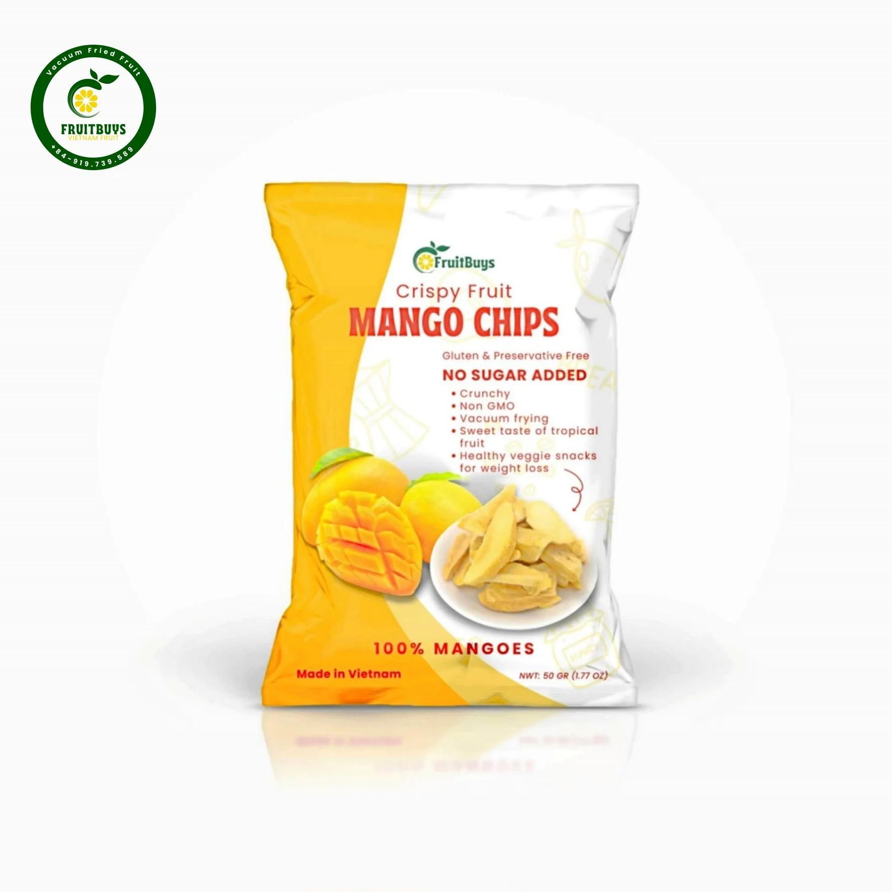 Exotic Mango Chips Fruit & Vegetable Snacks Wholesale Sweet Vietnamese Tropical Snack to Stimulate Your Taste Buds