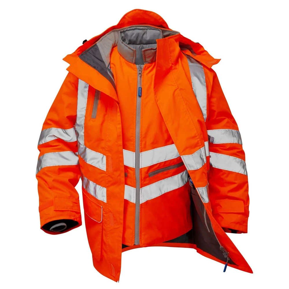 Custom Warm And Windproof Engineering Hi vis Safety High Visibility Reflective Safety Jackets Softshell With Pocket