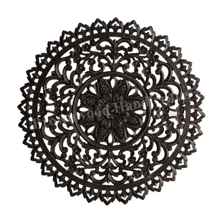 MDF Wood Hand  Carved Wall Decoration Round Panel MDF Carved Design Wall Mount Decor Panel Hanging Wall Panel at Cheap Price