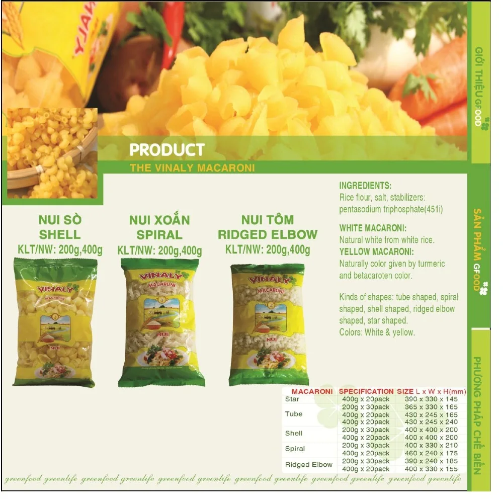 High quality Hot sale White Rice pasta (Macaroni)- Spiral ISO 22000-2018 Wholesale  Price Manufacturer Made in Vietnam