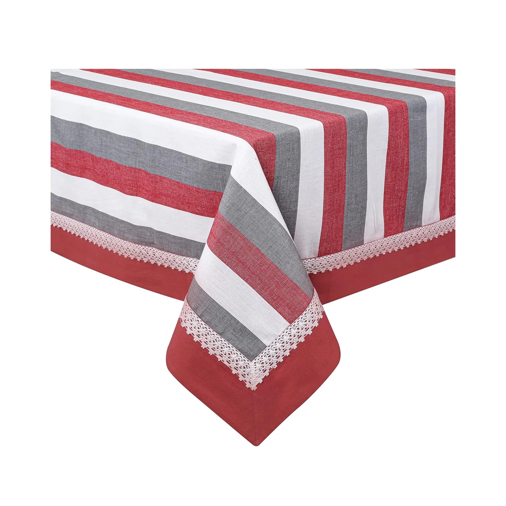 100% Pure Cotton Hotel Dining Tablecloths Beautiful Embroidered Wedding Decorative Table Cloths for Sale