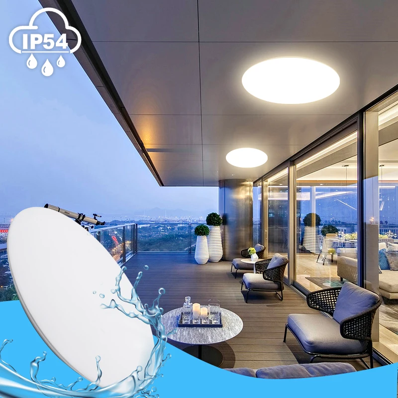 Modern Microwave Sensor No Flicker Waterproof IP54 for living room bedroom PP 3000K-6500K 18W led ceiling light