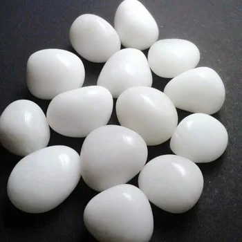High Polished Shiny Sleek Smooth Round Natural White Agate Pebble Stones for garden Decoration and Landscaping