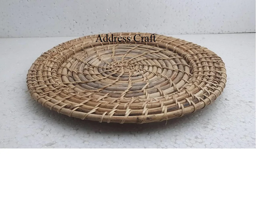 Elegant Style Best Price Hand Woven Rattan Tray Indian Handmade Wicker Serving Tray Round Shape Rattan Bamboo Tray At Best Price