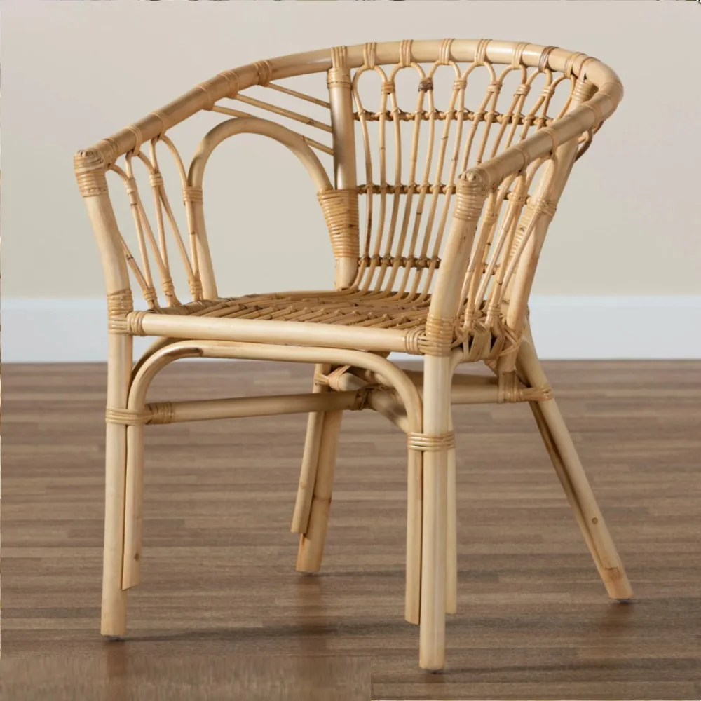 Rustic Rattan Chair Home Furniture Natural Boho Vintage Rattan Leisure Dining Chairs manufacturing in Vietnam