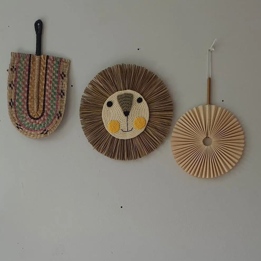 High Quality and Eco friendly seagrass wall fan for decoration/ boho style boho living for Wholesale made in Vietnam From Keico