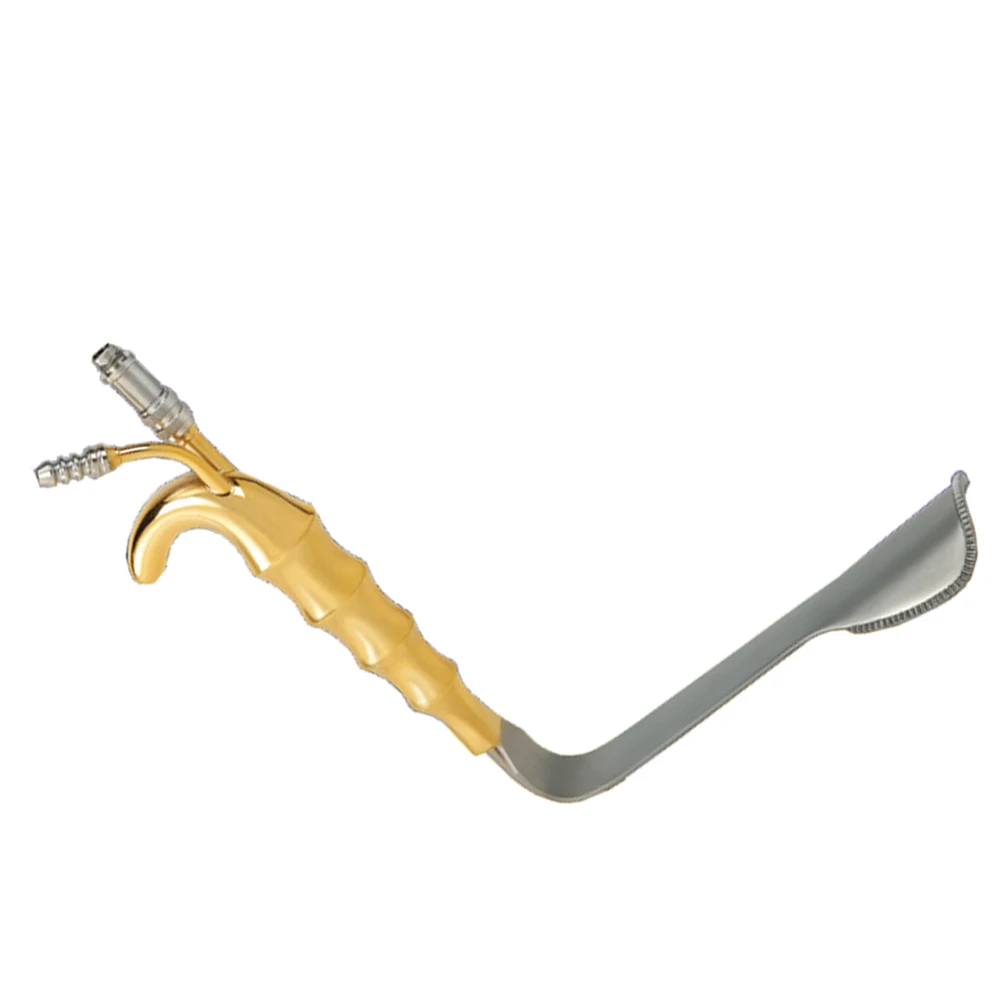 Gold Handle Tebbetts Breast Retractor Fiber Optic Light Guide And Suction Tube Retractor Stainless Steel Endoscopic Retracto