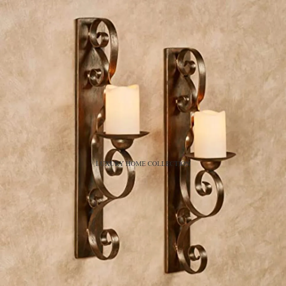Brass Antique Finishing Metal Wall Scones Admirable Look Decorative Wall Lamps And Scones Candlestick Lightning Decor Supplies