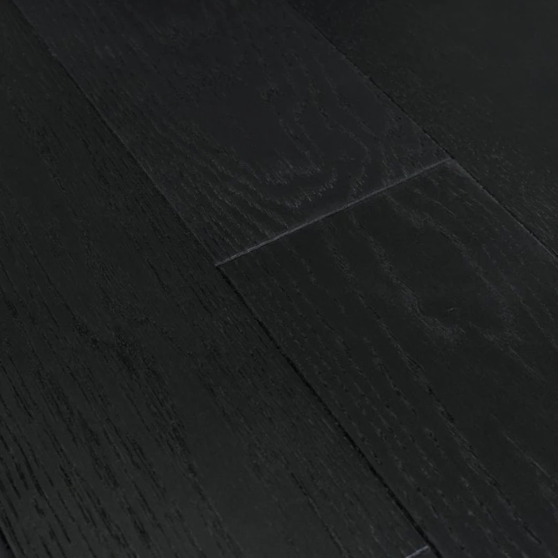 Modern Style Black Oak Engineered Wood Flooring Indoor Living Rooms Click Installation Waterproof Brushed Natural Veneer