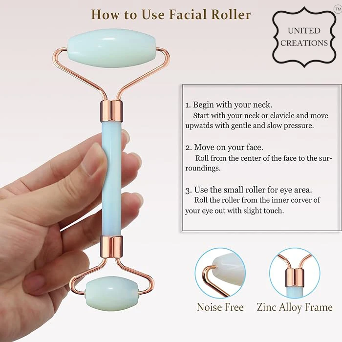 Wholesale natural stone head neck SPA massager jade facial massage roller and guasha set jade roller gua sha