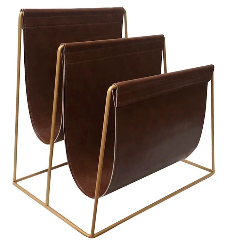 High quality cheap magazine rack metal display black leather magazine rack store newspaper metal display stand For Hot Sale