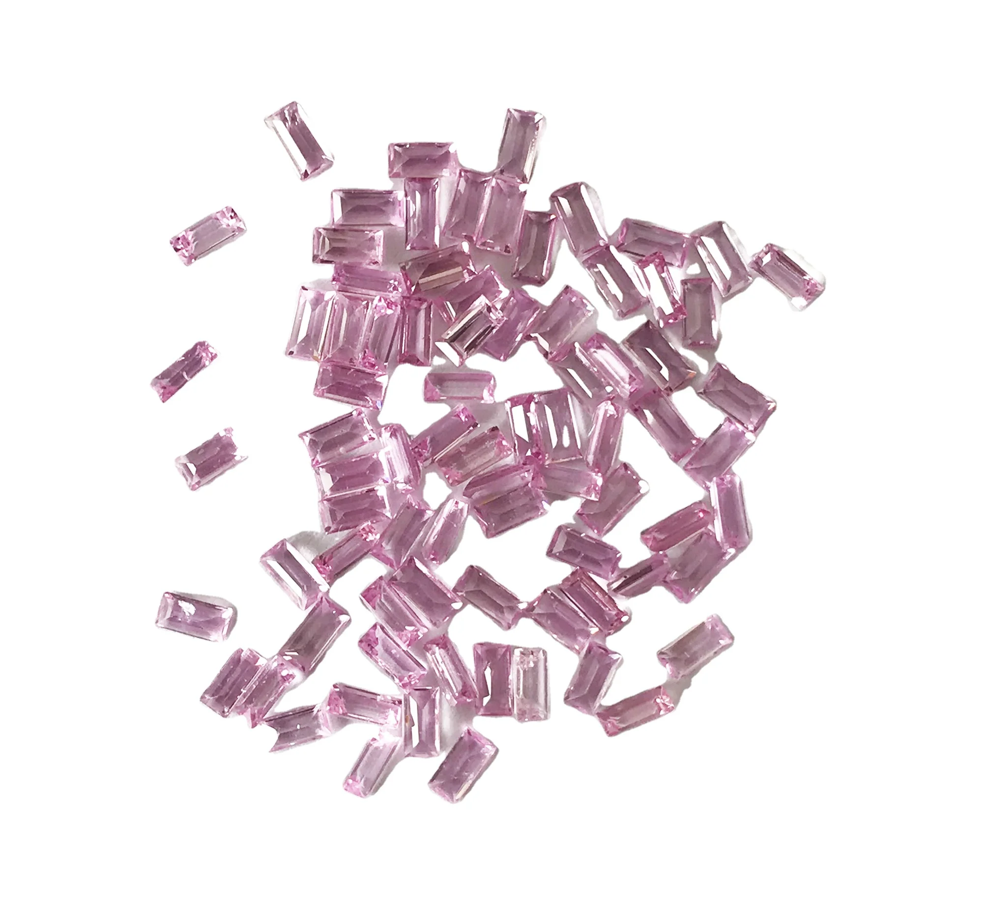 4x2mm Natural Pink Sapphire Baguette Faceted Loose Gemstone For Jewelry Making Wholesale Price Natural AAA Top Quality Gemstone