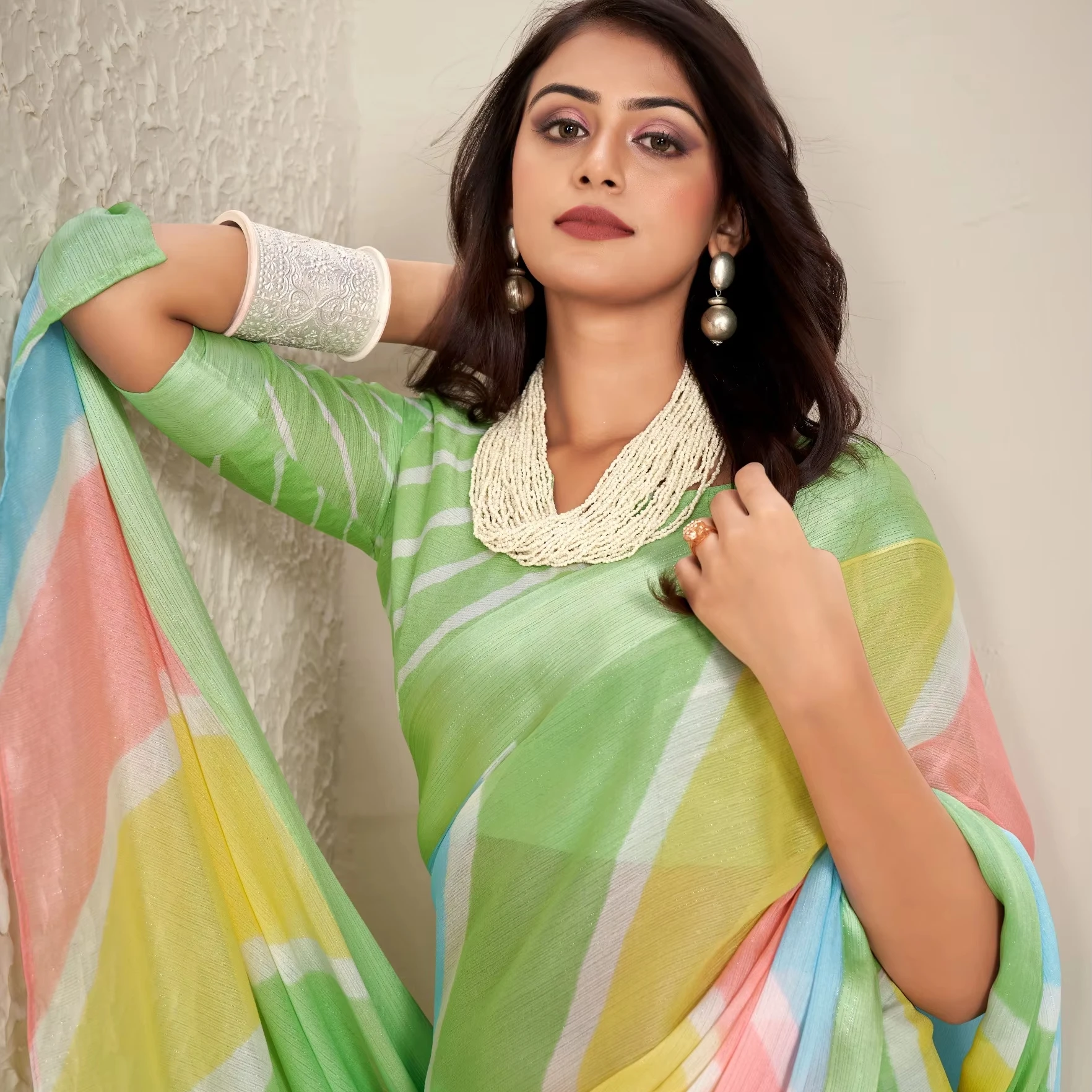 New Super Hit Bollywood Celebrity Sequence Saree Collection Indian Style Pure Jari Chiffon with Weaving Border