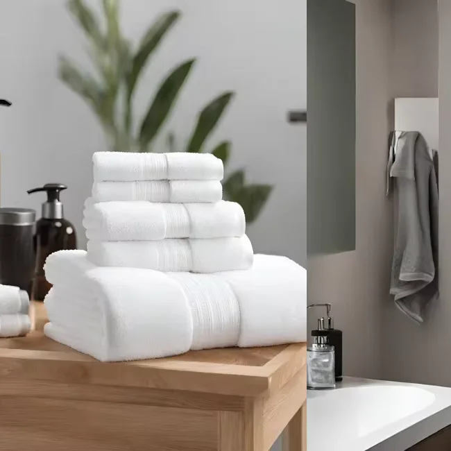 Customized Premium Export Quality Bath Towels 100% Cotton White and Dyed