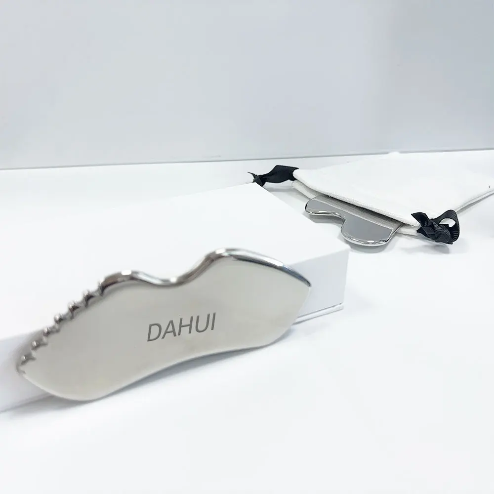 Custom Logo Facial Scraping Body Guasha Massage Tools 304 Stainless Steel Metal Face Gua Sha Board