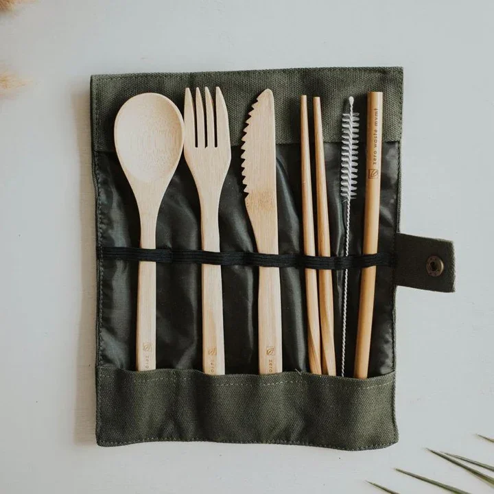 Knife fork spoon eco friendly utensil flatware set eco friendly utensils bamboo picnic camping travel sets
