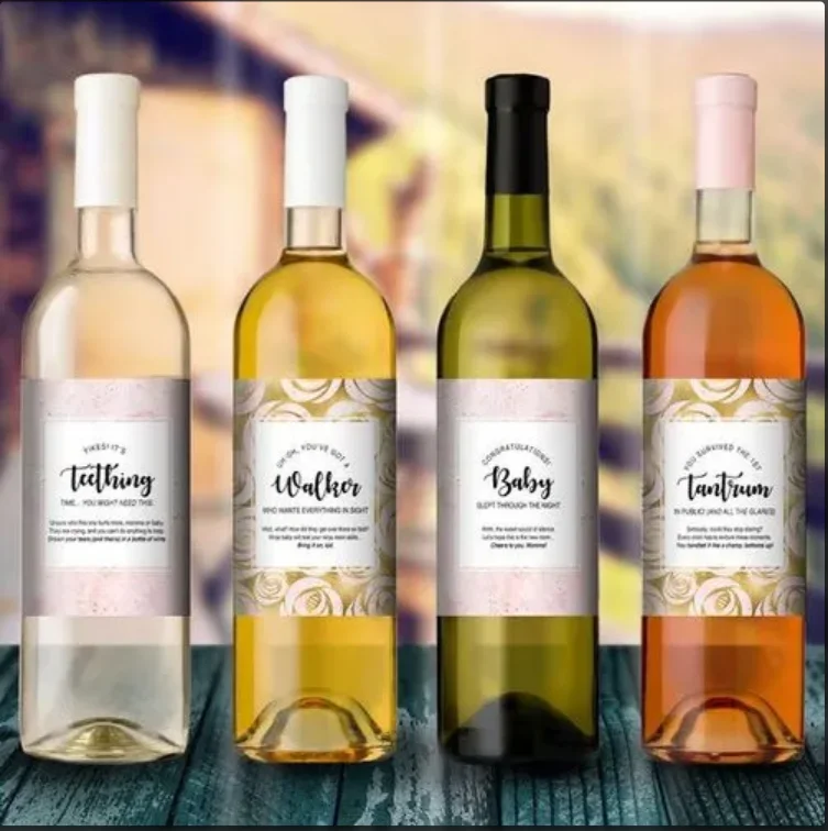 Waterproof Matte White Wine Label for flexo offset  printing 750ml Wine Bottle Tear-Resistant for Homemade Wine/Wedding