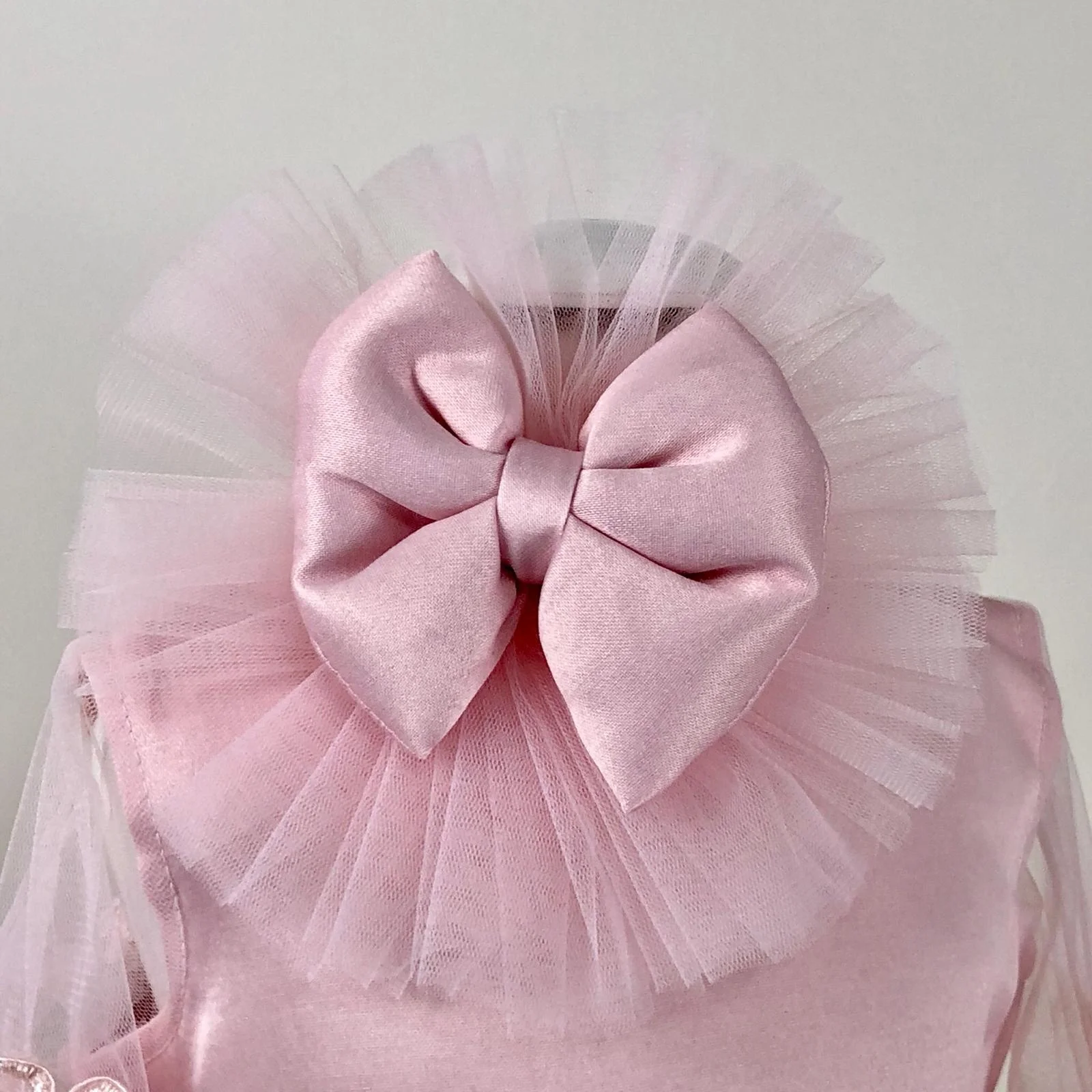 Pink Lacy Dress Girl Party Wear, 1-10 Year Birthday Dress Long Sleeves With Shoes and Hair Band Wholesale Custom Newborn