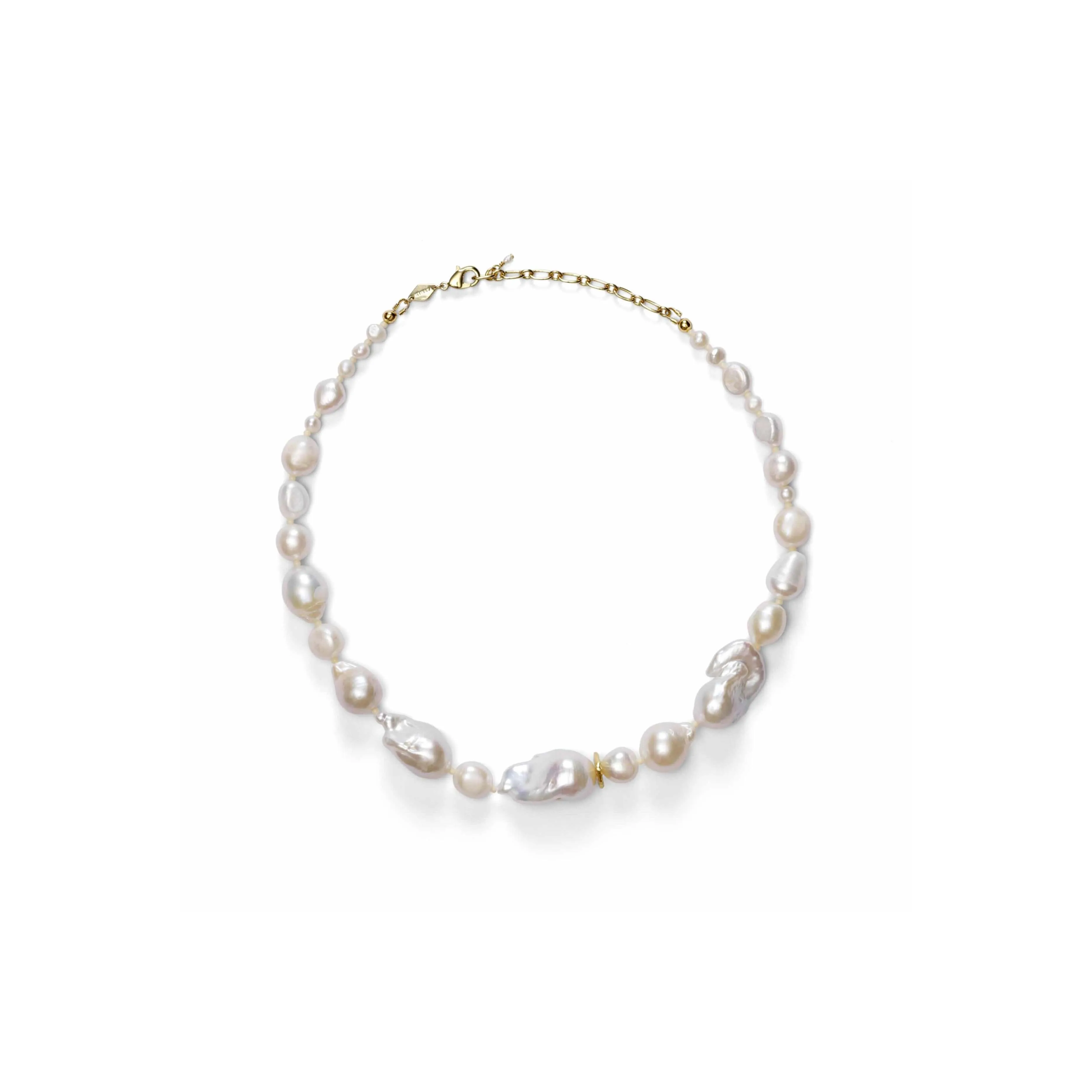 Wuqie Gold Plated Silver Geometric Necklace Double Chain Prismatic Shape Charm Pendant Necklace Pearls