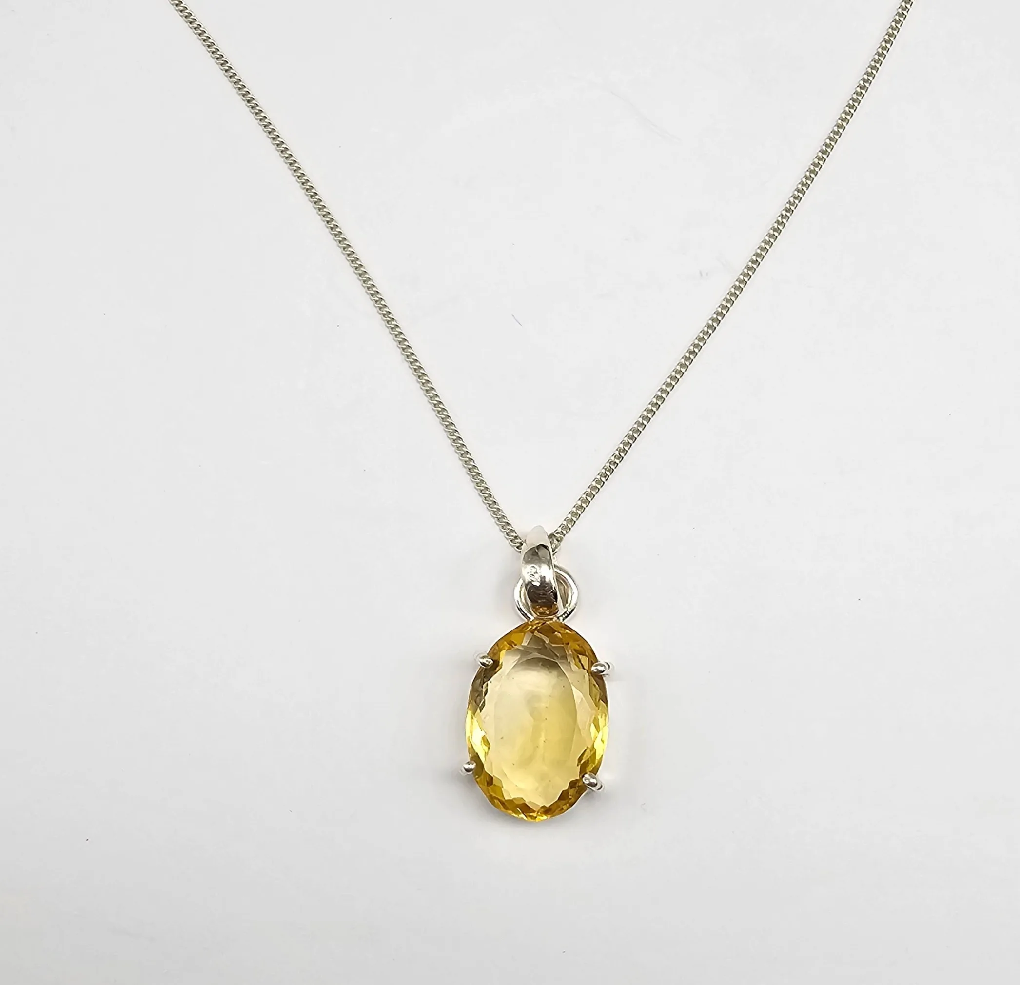 Natural Yellow Citrine Pendant Necklace Solid 925 Silver Citrine Gemstone Necklace Pendant Boho Citrine Necklace