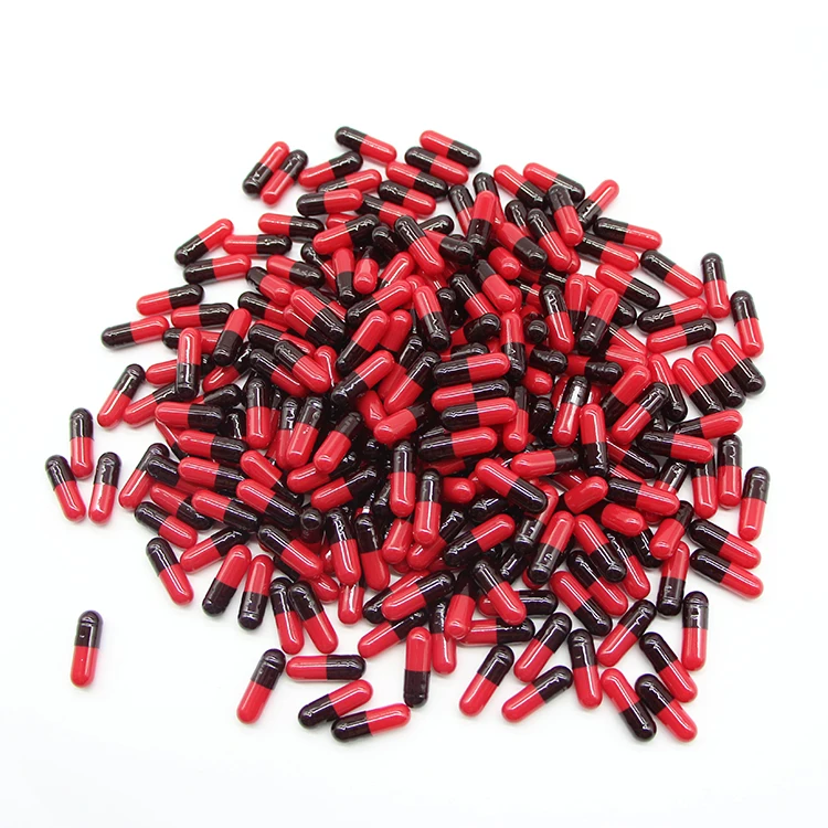 Empty Capsules 00 size hard capsules gelatin capsule shells red and black
