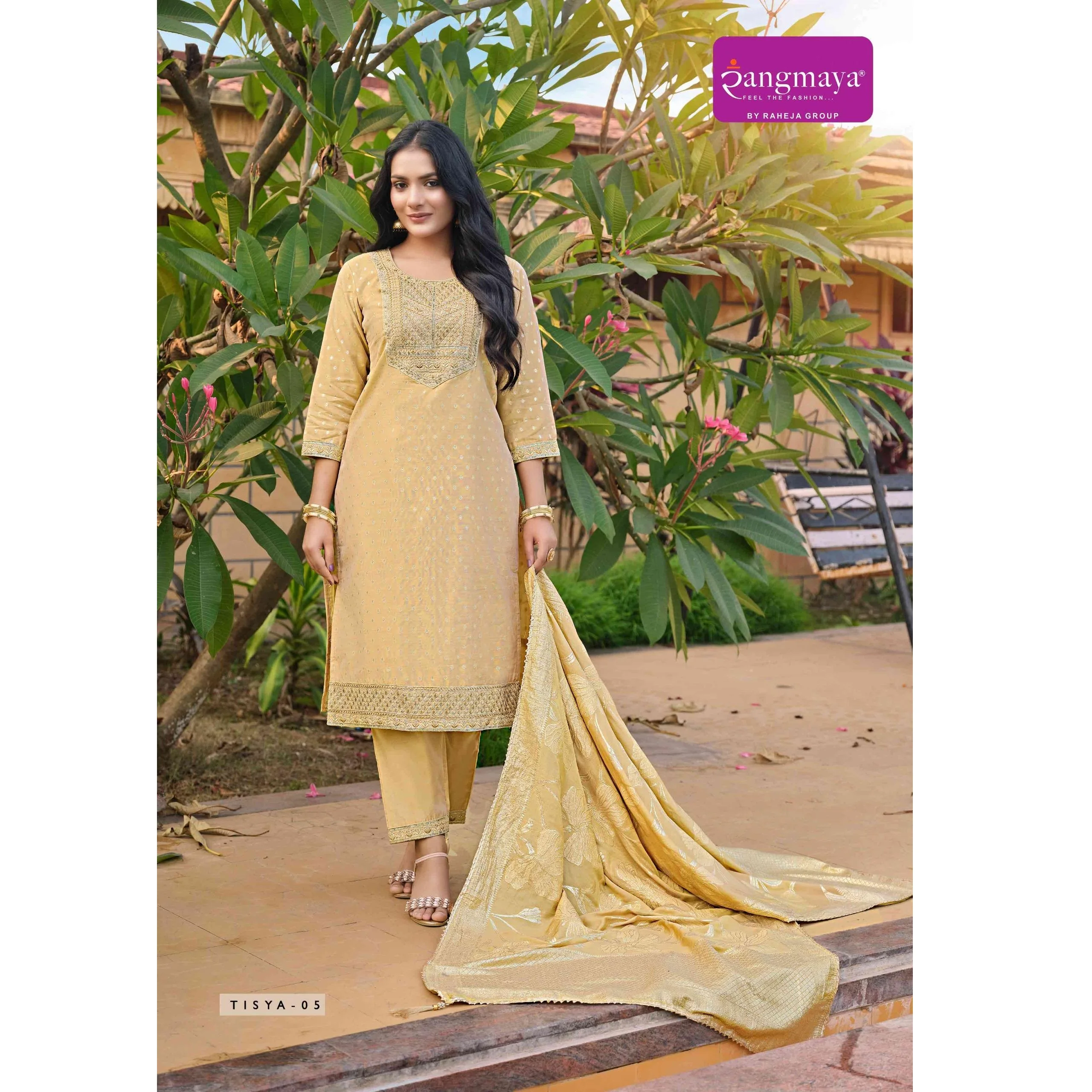 Роскошный комплект праздничной одежды Banarasi Dupatta элегантный Chanderi Kurta стильные брюки индийская традиционная одежда