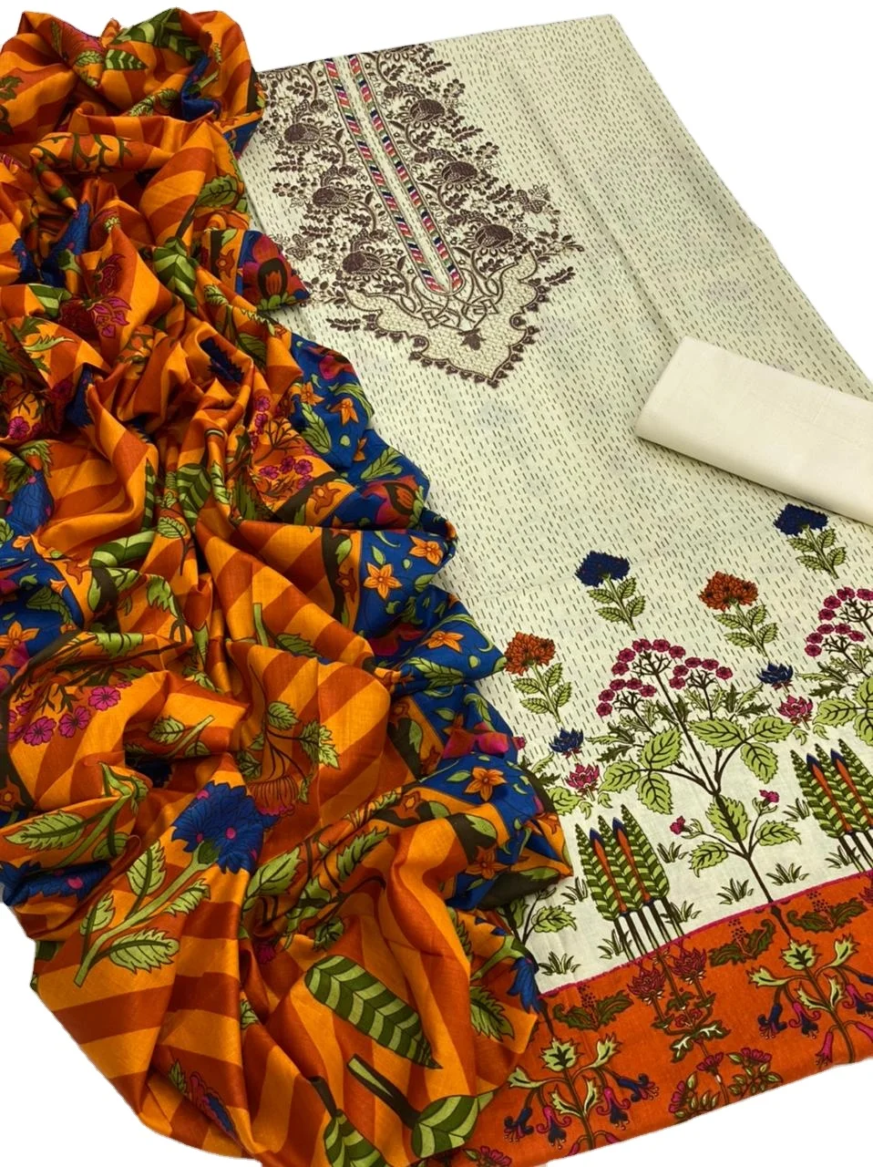 ladies Punjabi Shalwar kameez unstitch fabric for women