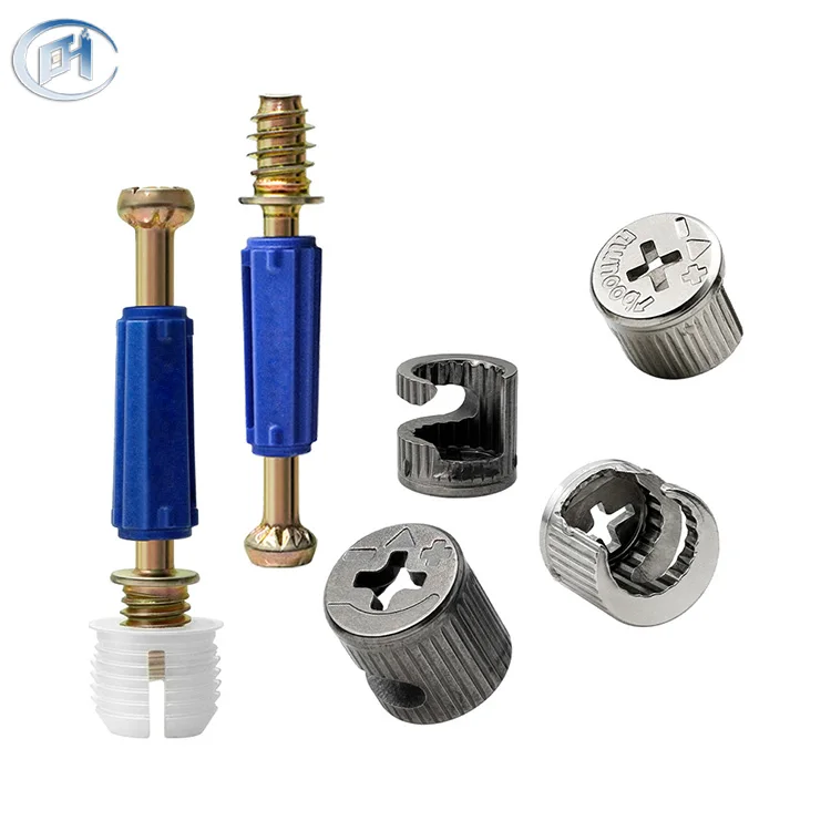 Furniture Fitting High Quality 3 In 1 Cam Lock Fasteners Zinc Alloy Bolt Plastic Nut Furniture Connector