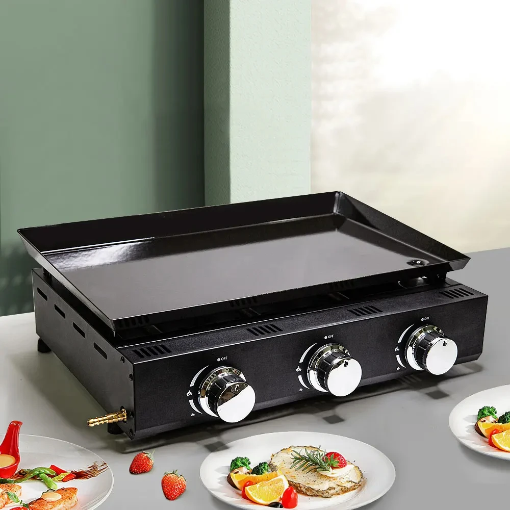 authentic brick lava rock stone high baking capacity gas fired 3 burners rotate pizza oven