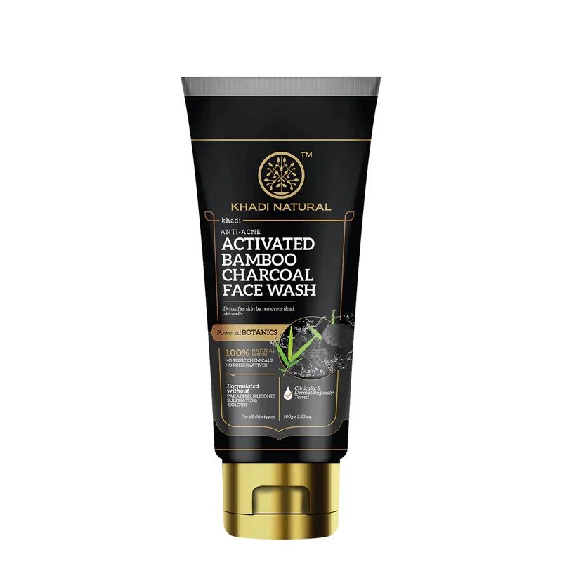 Khadi Natural Activated Bamboo Charcoal Face Wash - 100 Gm