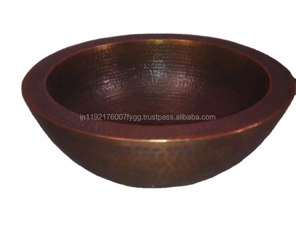 Двухстенная медная раковина для ванной комнаты Классическая стильная ручная работа кухонная с двойными стенками по дешевой цене