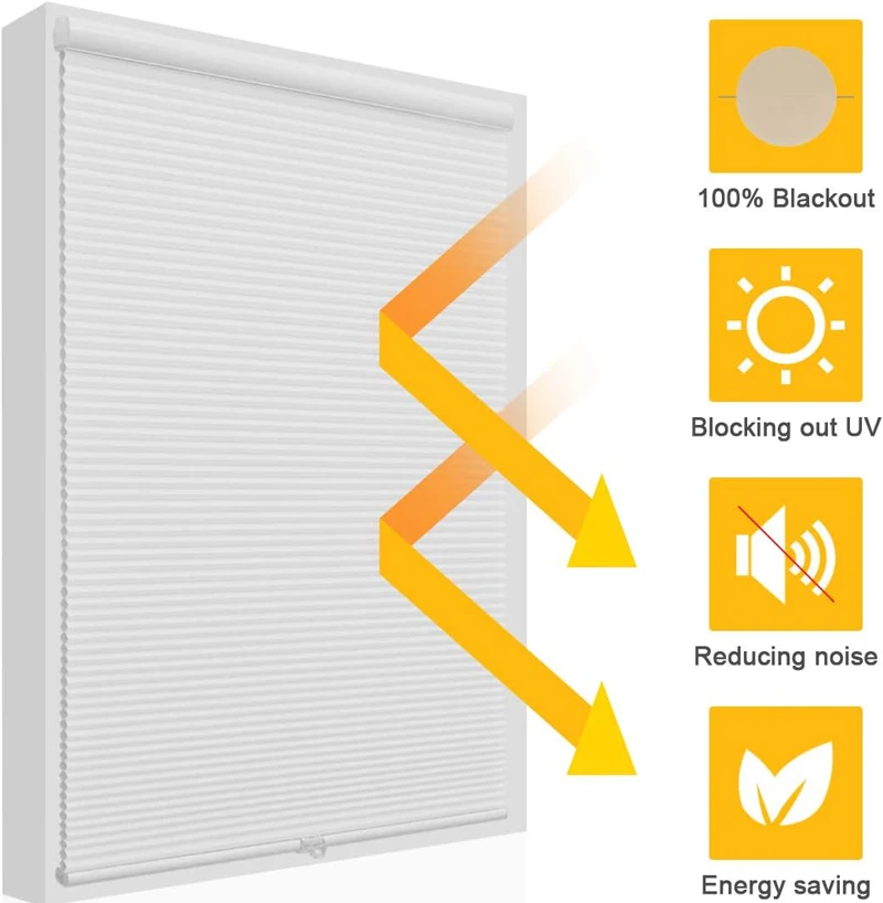 Blackout Cellular Window Shades Electric and Cordless Honeycomb Blinds for Windows