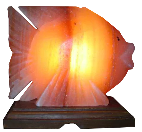 Handcarved Fish Shape Pink Crystal Salt Stone Decorative Lamp Himalayan Rock Salt Lamp Crystal Carved Rock Salt Lamp For Gifts