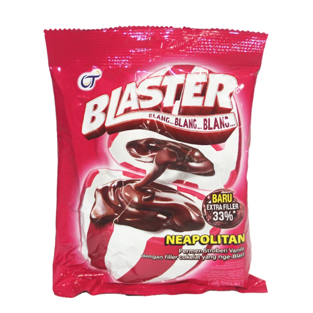 Blaster Candy strawberry vanilla with filler chocolate
