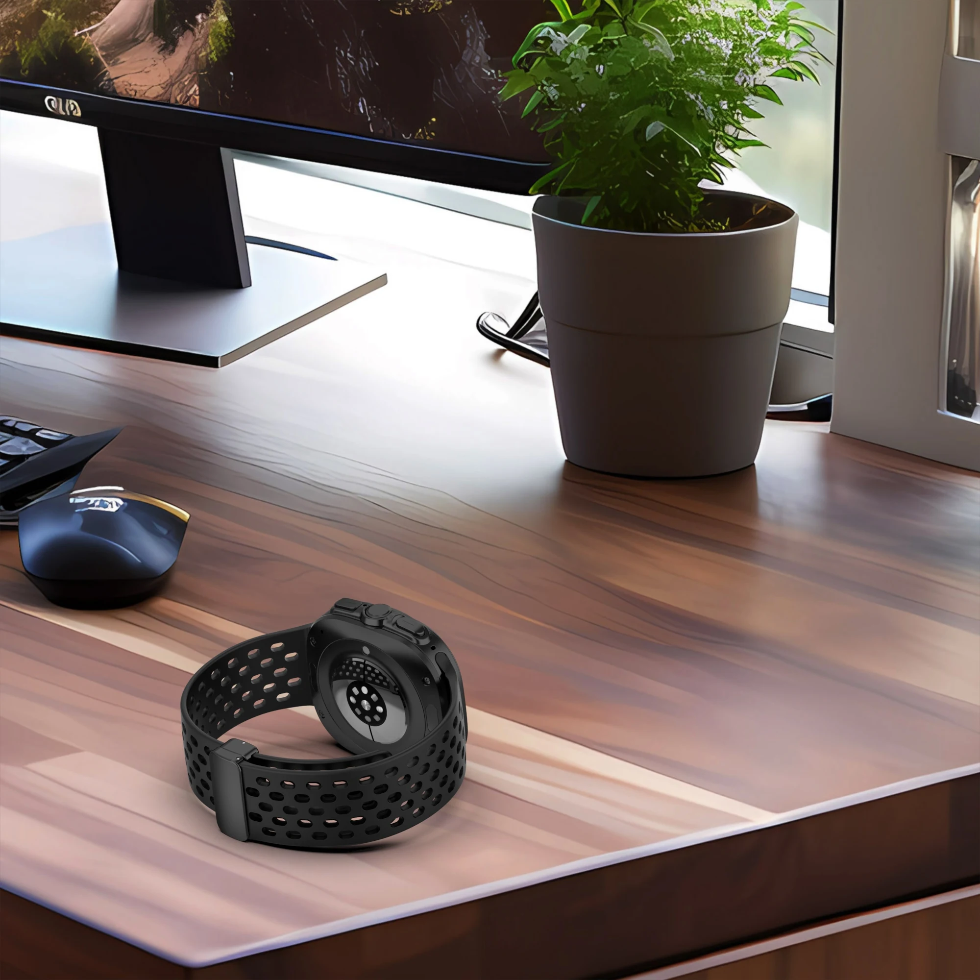 Sport Wristband Breathable Hole Design Magnetic Buckle Watch Band for Samsung Galaxy Watch 7 Ultra 47mm Silicone watch Strap