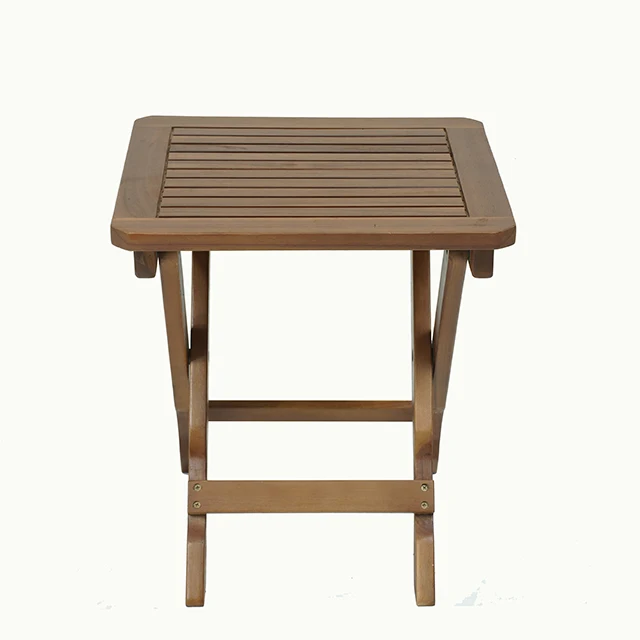Portable Square Acacia Folding Side Table Easy to Carry for Outdoor Camping and Garden Use for Sofa