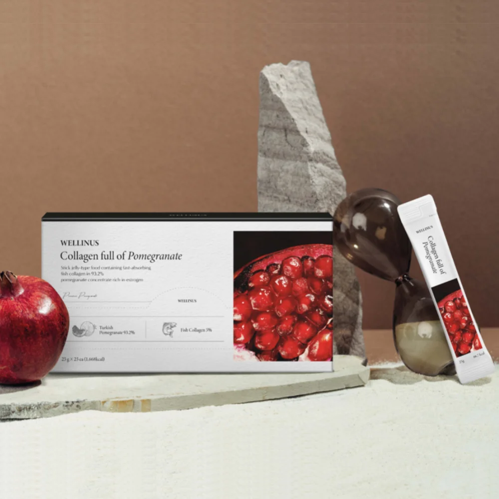 (HONEST FARMER) Collagen full of Pomegranate stick jelly type food containing fish collagen 1 box (25 ea x 25 g) KOTRA