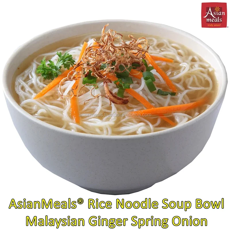 Wholesale High Quality Ginger Spring Onion Rice Noodle Soup Bowl with Flavour Notes and Aromatic Springy Noodles