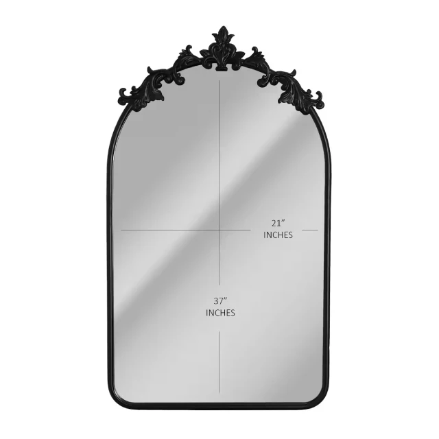 OEM Customized Vintage Designed Mirror Head West Vintage Arched Black Ornate Metal Frame Available At Reasonable Price In India