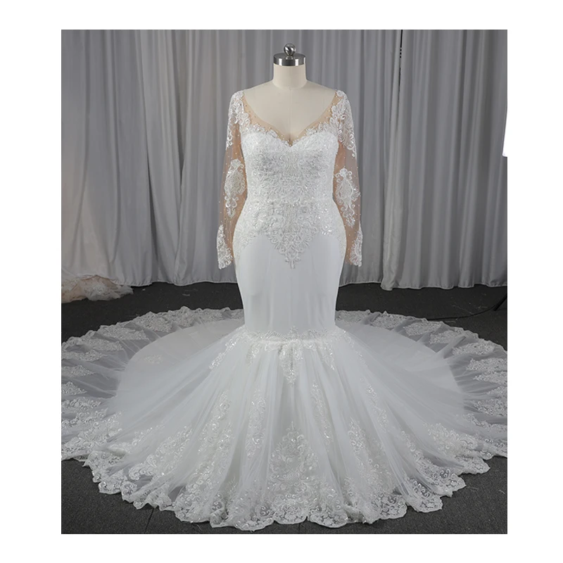 Luxury lace mermaid bridal gown heavy beaded pearls beaded lace applique mermaid wedding dress vestidos de noivas