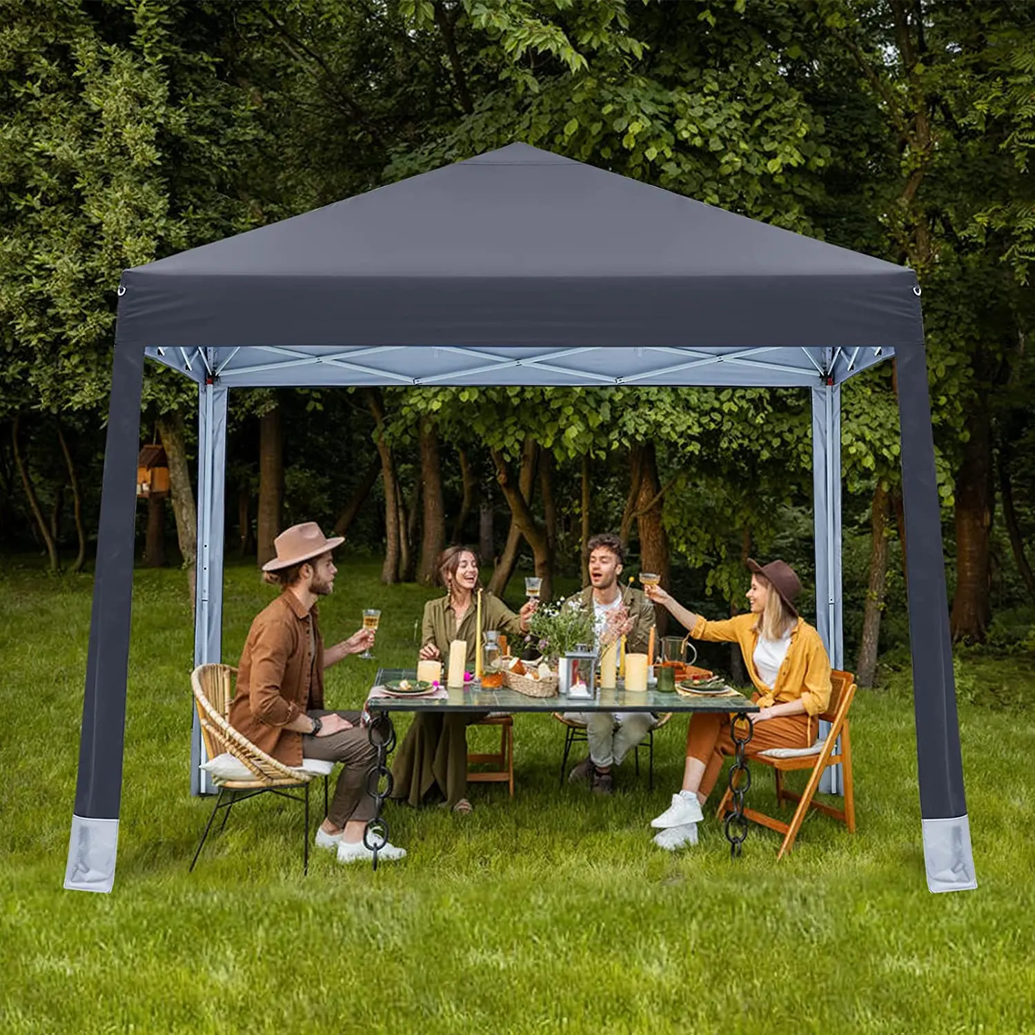 10x10 Pop-up Canopy Tent Outdoor Beach Canopy with 4 Foot Pockets