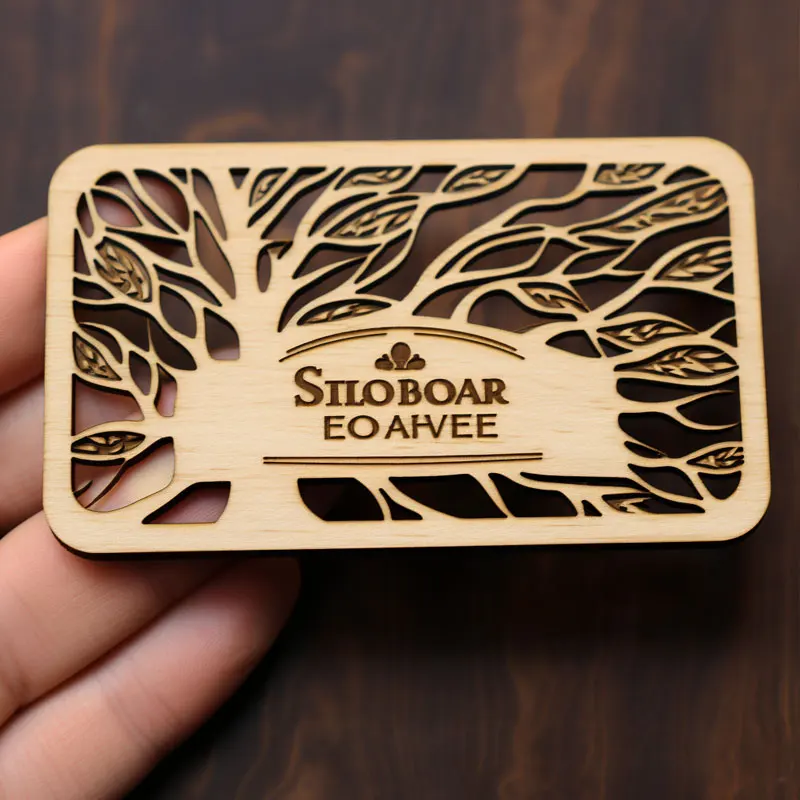 eco friendly wooden souvenir custom logo engraved wood business card