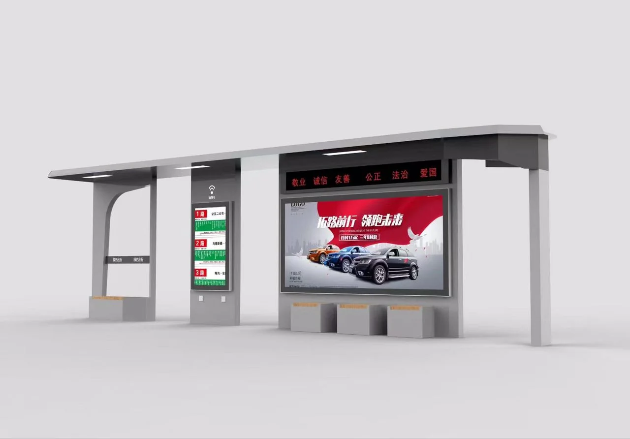 INTEFLY Professional Factory Outdoor Bus Stop Sign bus shelter advertising poster with 10 years experience