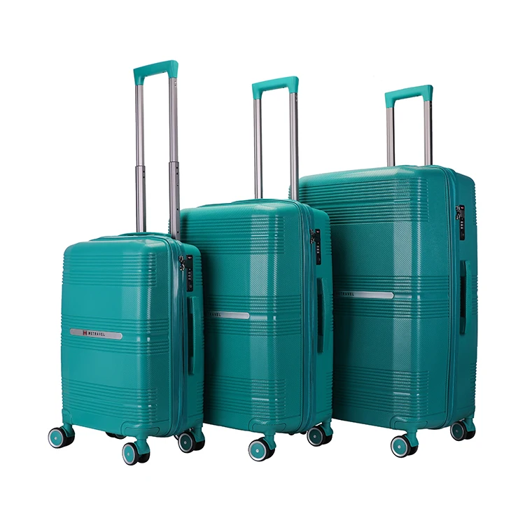 new arrivals airline approved colorful polypropylene 3 piece trolley hot travel suitcase set