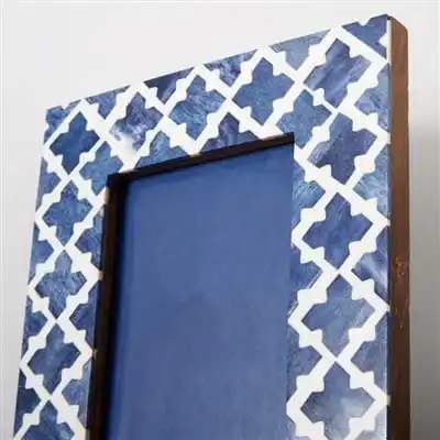 Customized Best quality handcrafted beautiful wooden bone and resin inlay picture photo frame for decoration from India .