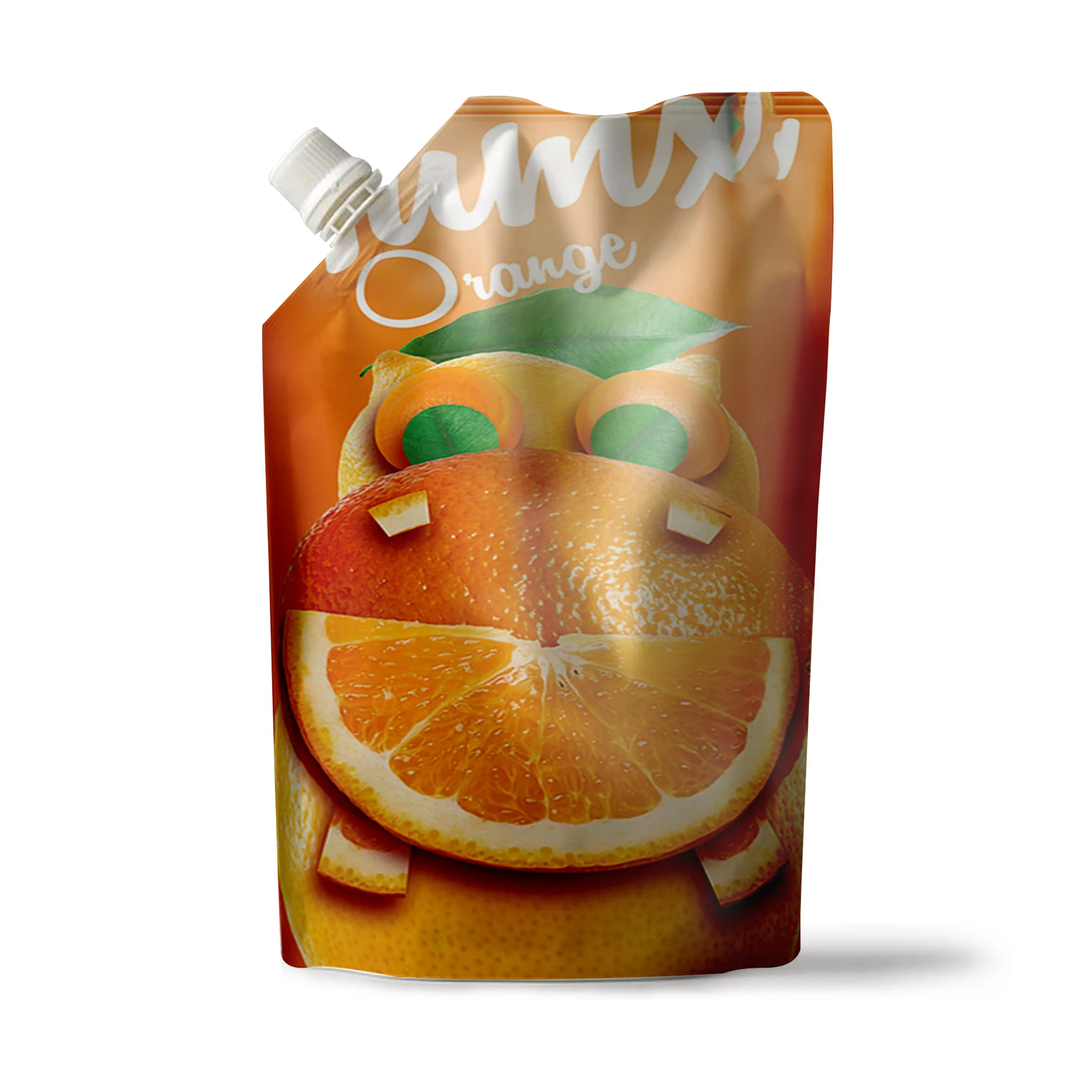 Custom Printed Liquid Milk Juice Spout Bag Plastic Packaging With Spout Food Squeeze Bag Portable Self Standing Beverage Bag